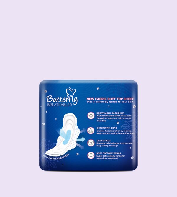 Butterfly Breathables Maxi Thick Sanitary Pads Extra Long 8 Pcs - Image 2