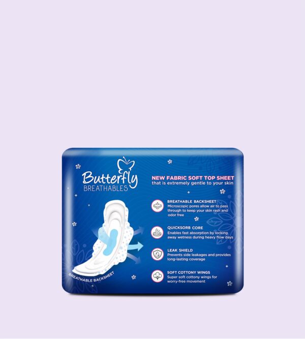 Butterfly Breathables Maxi Thick Sanitary Pads Long 9 Pcs - Image 2