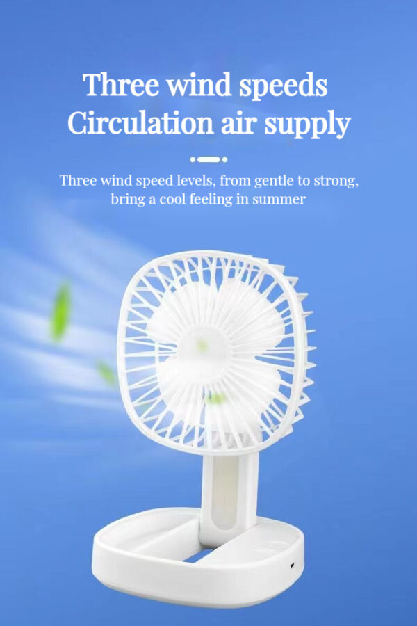 USB Rechargeable Mini Fan - Ice Box Design - Foldable Table Fan