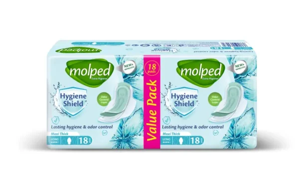 Molped Maxi Hygiene Shield Long Value Pack - 18 Pads
