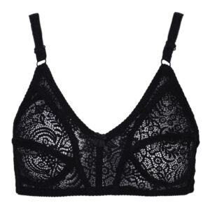 Women's Embroidered Bra - Black